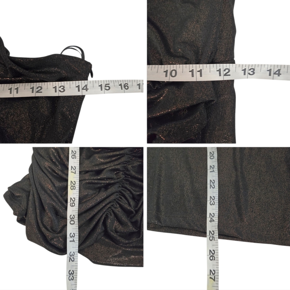 Zara Black One-Shoulder Ruched Mini Dress - Picture 12 of 13